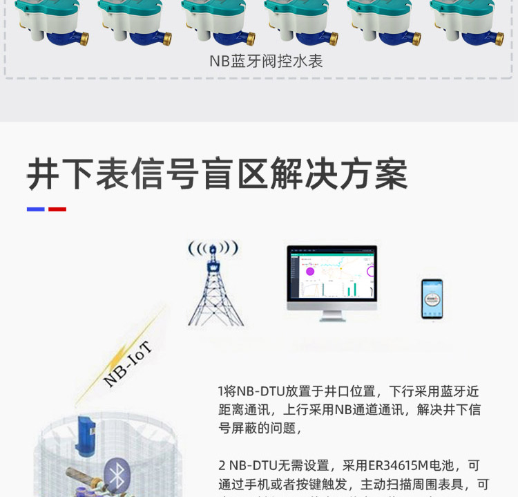 NB蓝牙阀控智能远传水表