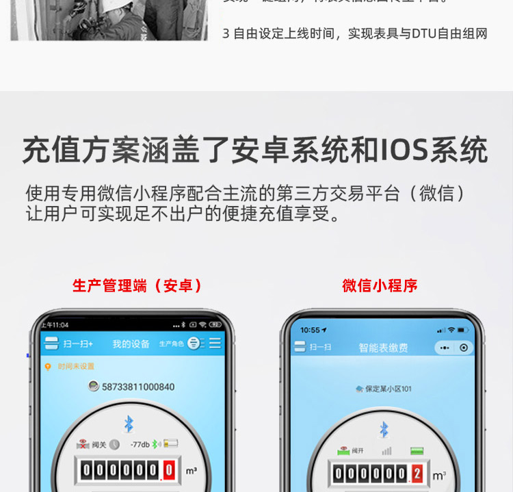 NB蓝牙阀控智能远传水表