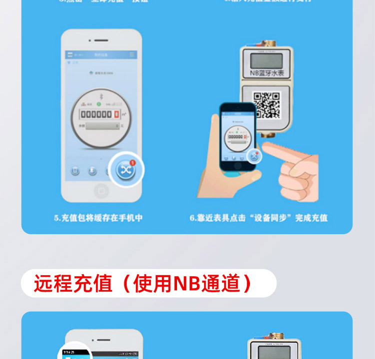 NB蓝牙阀控智能远传水表