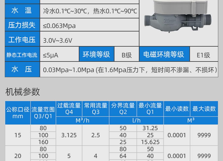 智能预付费尼龙水表